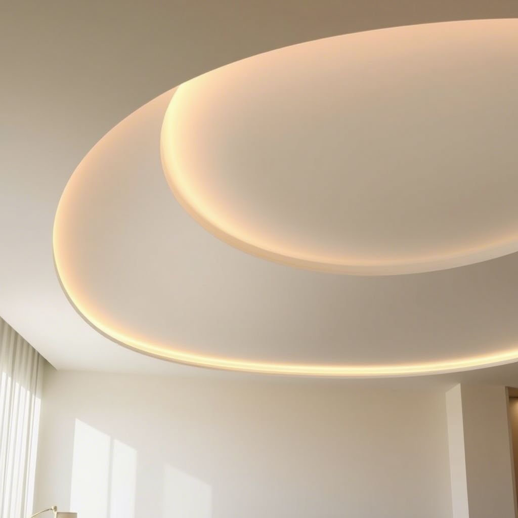 Modern false ceiling design with LED lighting in Singapore