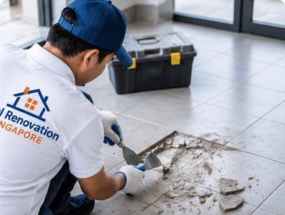 Floor tile repair and restoration service in Singapore